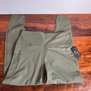Everyday Yoga Womens XXL Olive Green High Waisted Leggings with Pockets NWT